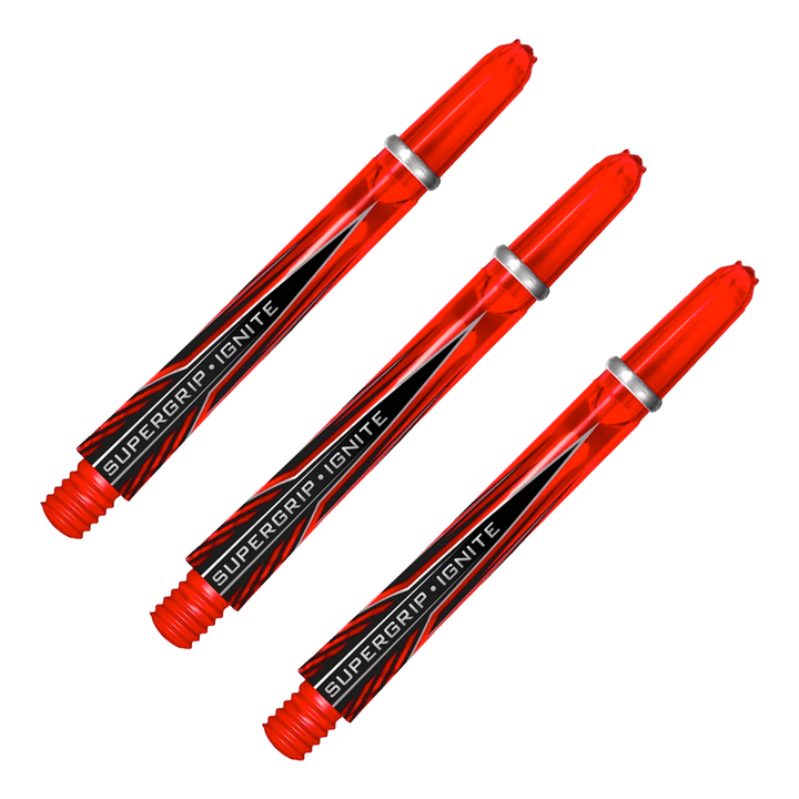 Harrows Supergrip Ignite - Polycarbonate Dart Shafts Red / Medium (47mm) Shafts