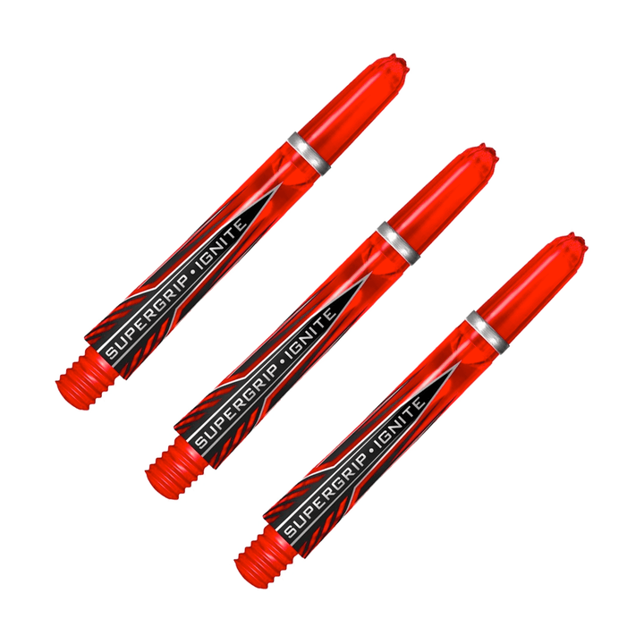 Harrows Supergrip Ignite - Polycarbonate Dart Shafts Red / Midi (40mm) Shafts