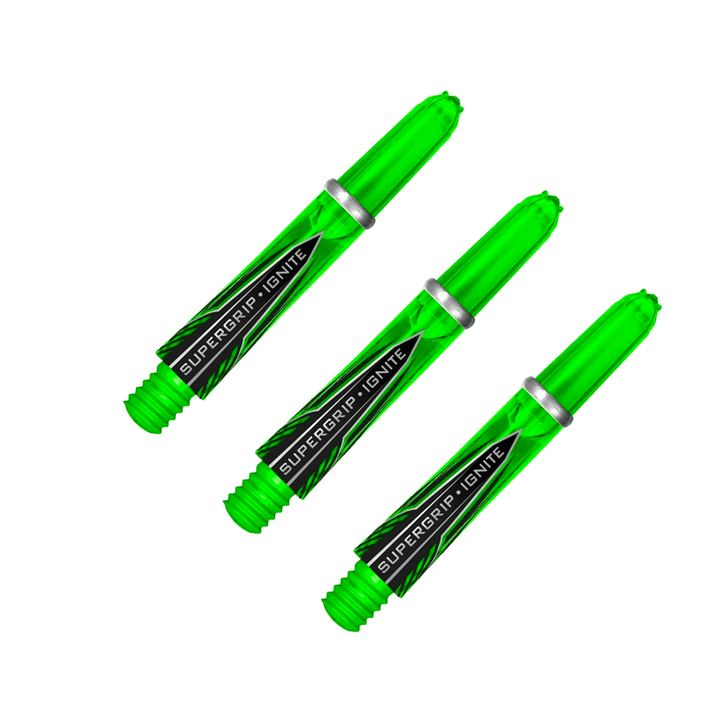 Harrows Supergrip Ignite Short (33mm) Polycarbonate Dart Shafts Green Shafts