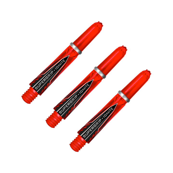 Harrows Supergrip Ignite Short (33mm) Polycarbonate Dart Shafts Red Shafts