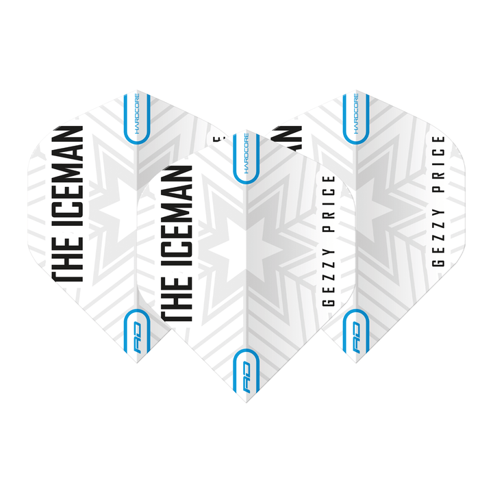 Red Dragon Gerwyn Price Hardcore Snowflake Standard Dart Flights White/Grey Flights