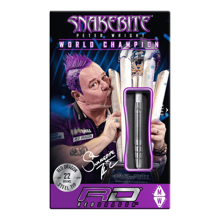 Red Dragon Peter Wright PL15 Silver - 90% Tungsten Steel Tip Darts Darts