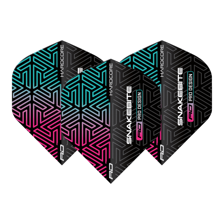 Red Dragon Peter Wright Pro Design - Hardcore Dart Flights Standard / Black Flights
