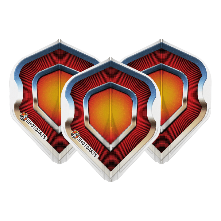 Shot Americana Chrome - Moulded Dart Flights L-Style / Red Flights