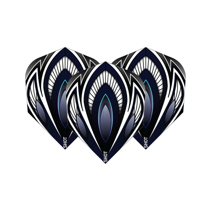 Shot Birds of Prey Falcon Small Standard Dart Flights Black/White Flights