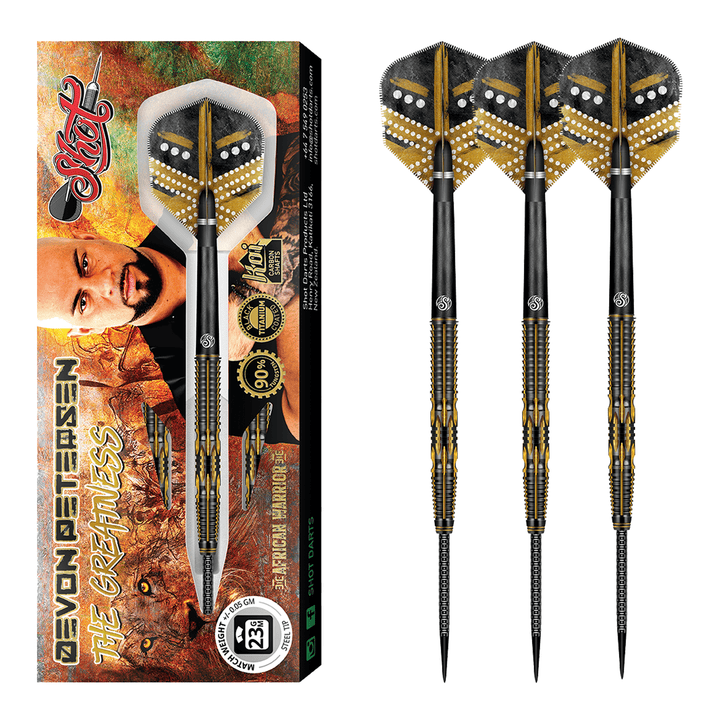 Shot Devon Peterson The Greatness - 90% Tungsten Steel Tip Darts 23 Grams Darts