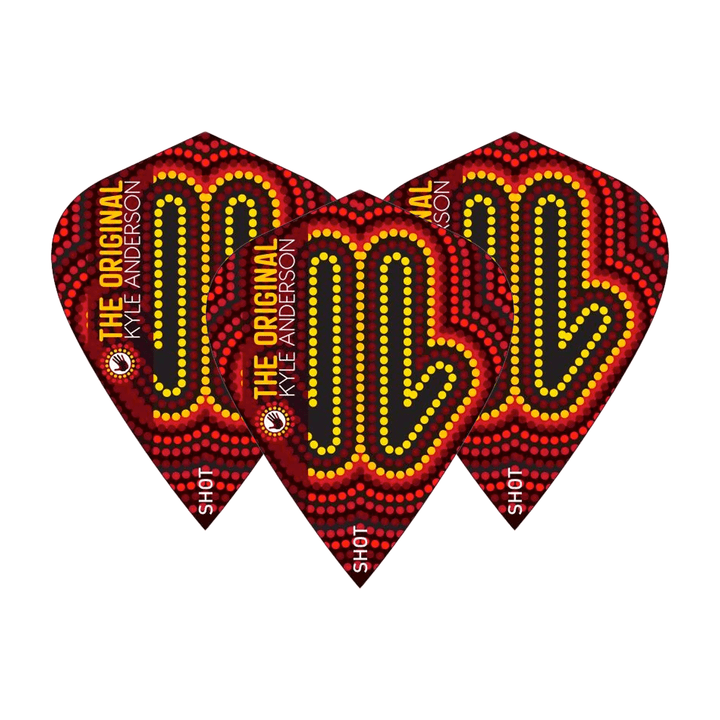 Shot Kyle Anderson Desert Boomer Dart Flights Kite / Red & Yellow Flights