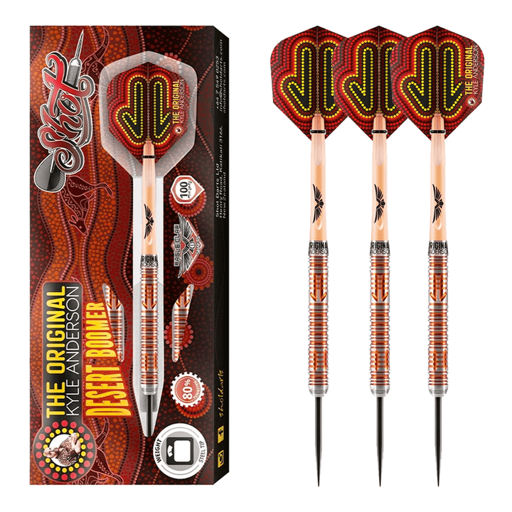 Shot Kyle Anderson Desert Boomer Steel Tip Darts - 80% Tungsten - 23 Grams Darts