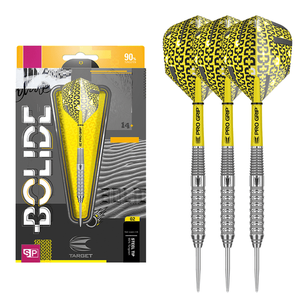Target Bolide Swiss 02 Swiss Point Steel Tip Darts - 90% Tungsten - 21 Grams Darts