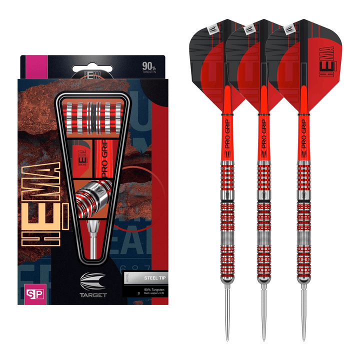 Target Hema 01 Swiss Point Steel Tip Darts - 90% Tungsten - 22 Grams Darts