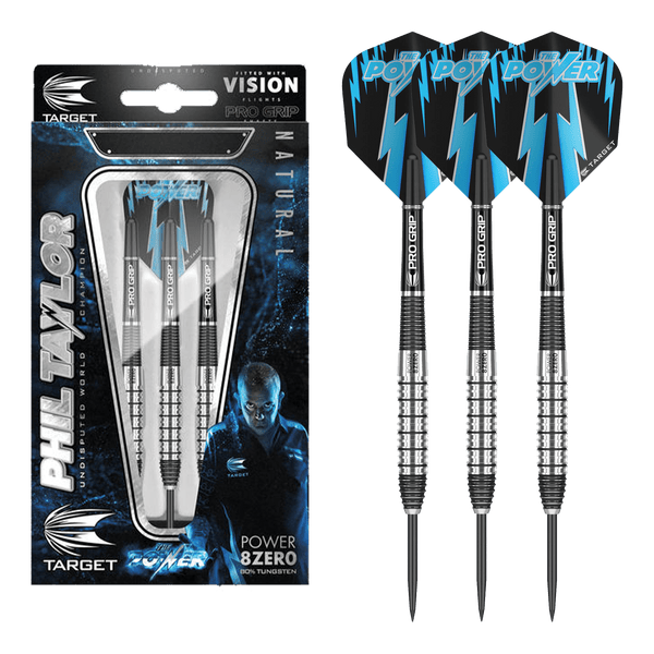 Target Power 8Zero 2 Nickel Tip Darts - 80% Tungsten - 22 Grams Darts
