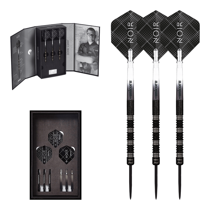 Unicorn James Wade Noir - 90% Tungsten Steel Tip Darts 20 Grams Darts