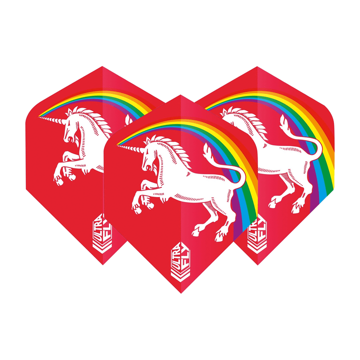 Unicorn Unicorn Rainbow - Ultrafly 100 Dart Flights Plus / Red Flights