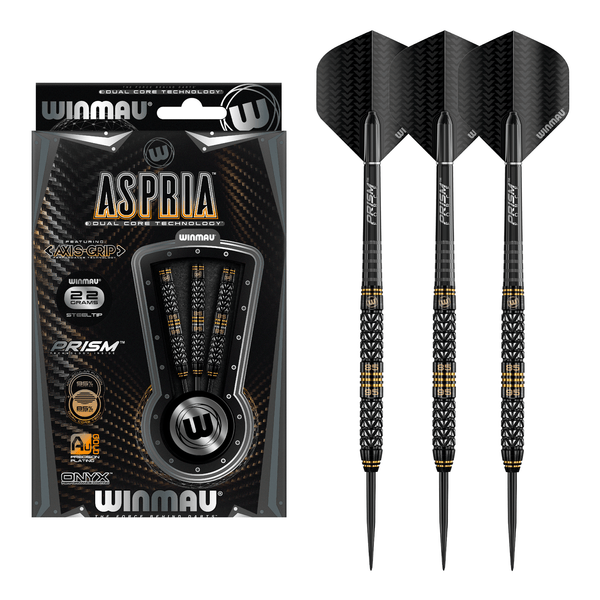 Winmau Aspria Dual Core Parallel Barrel - 95% / 85% Tungsten Steel Tip Darts 22 Grams Darts