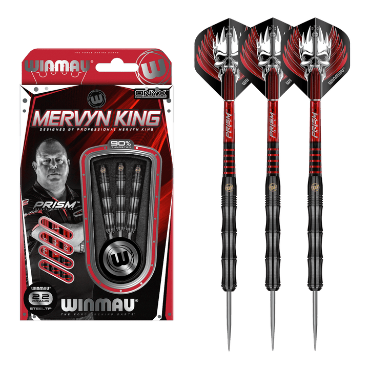 Winmau Mervyn King Steel Tip Darts - 90% Tungsten - 22 Grams Darts