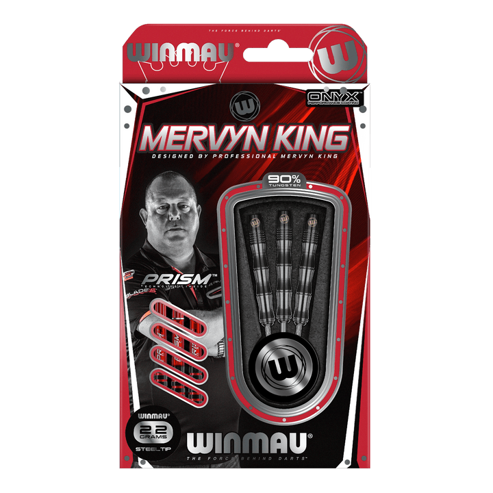 Winmau Mervyn King Steel Tip Darts - 90% Tungsten - 22 Grams Darts