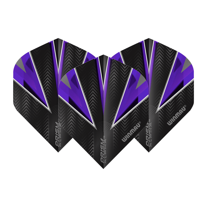 Winmau Prism Alpha Black Standard Dart Flights Black/Purple Flights