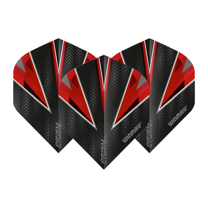 Winmau Prism Alpha Black Standard Dart Flights Black/Red Flights